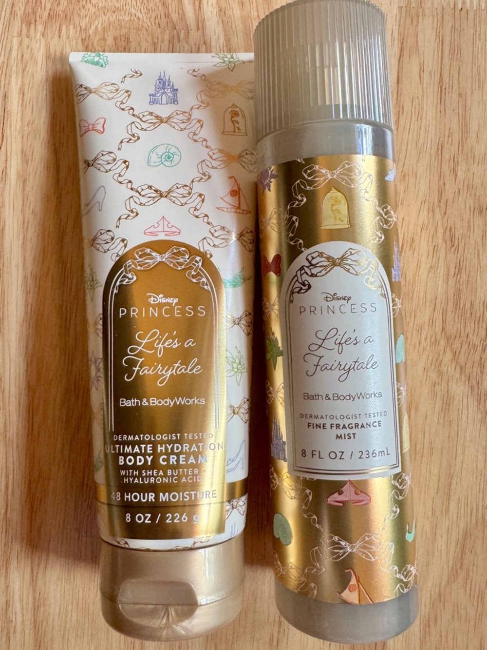 Bath & Body Works Disney Princess "Life's a Fairytale" Body Cream & Mist - Gold
